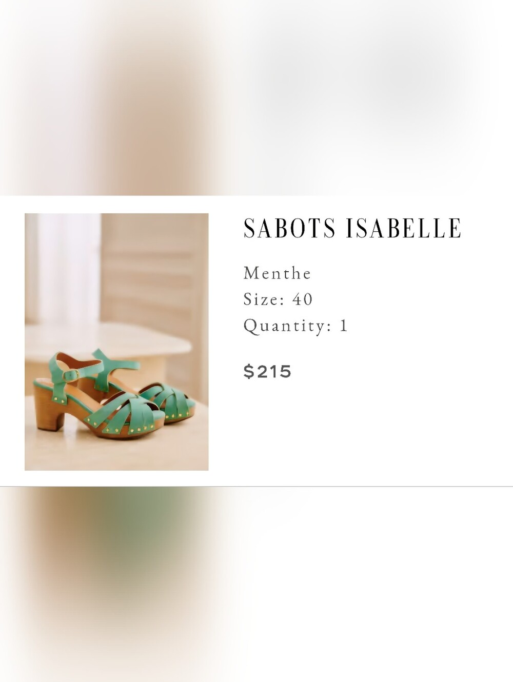 Sezane Isabelle Clogs Menthe - Size 40